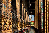 Bangkok Grand Palace,  Wat Phra Keow (temple of the Emerald Buddha). The open gallery that runs on the perimeter of the ubosot. 